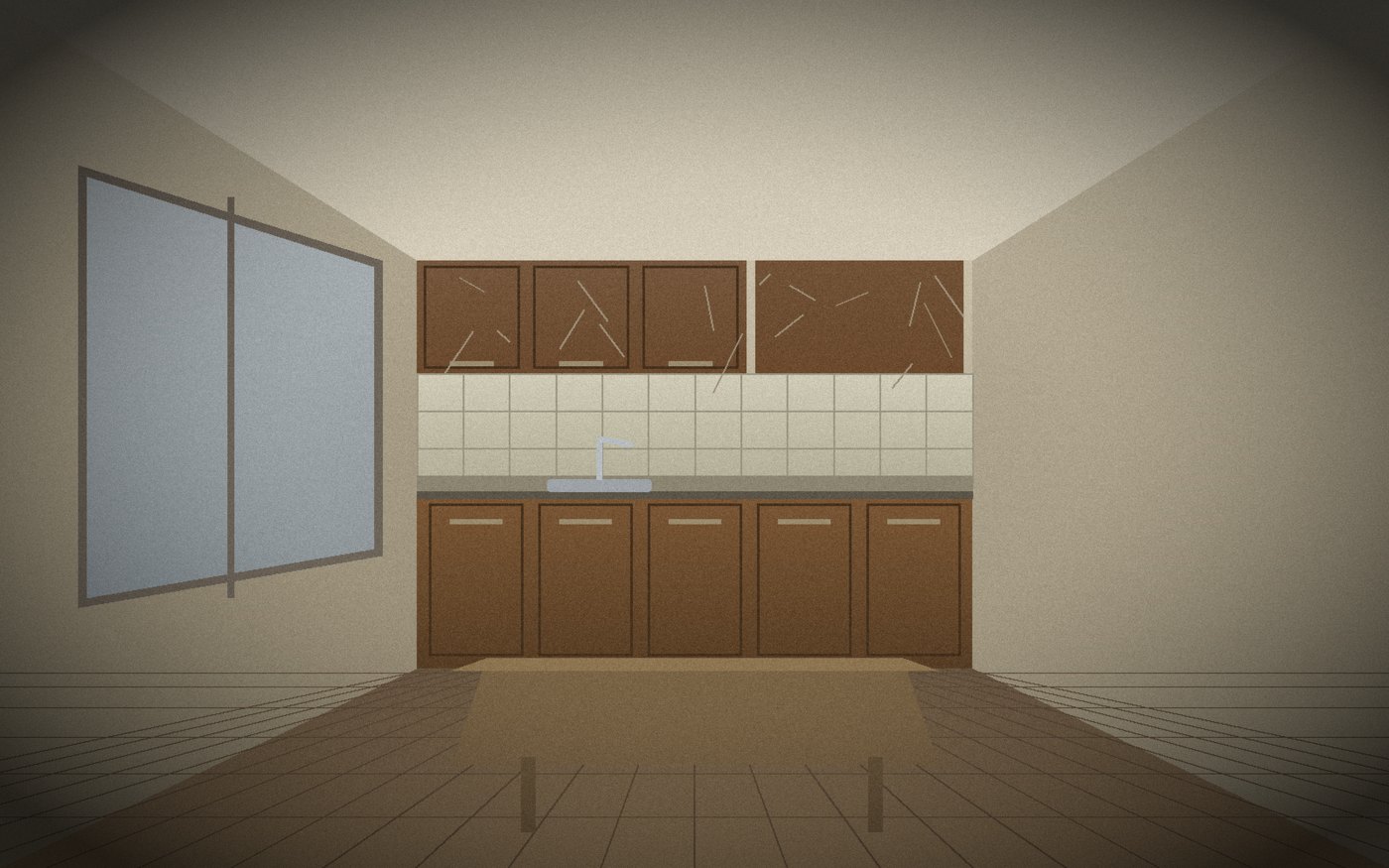 Kitchen and dining room before the work started